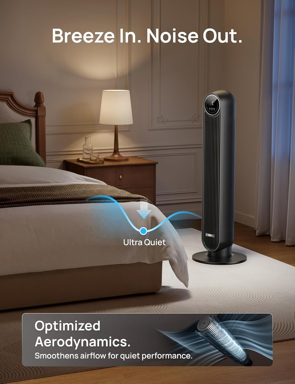 Dreo Nomad One S Tower Fan – Smart Oscillating Floor Fan with Remote Control & App Control