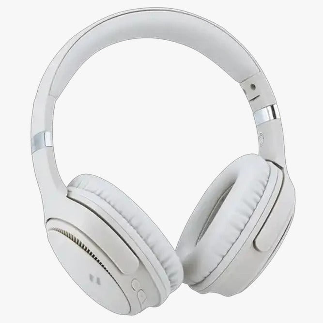 Wireless Bluetooth Headphones Over Ear, Foldable Stereo Headset with Soft Cushions – White