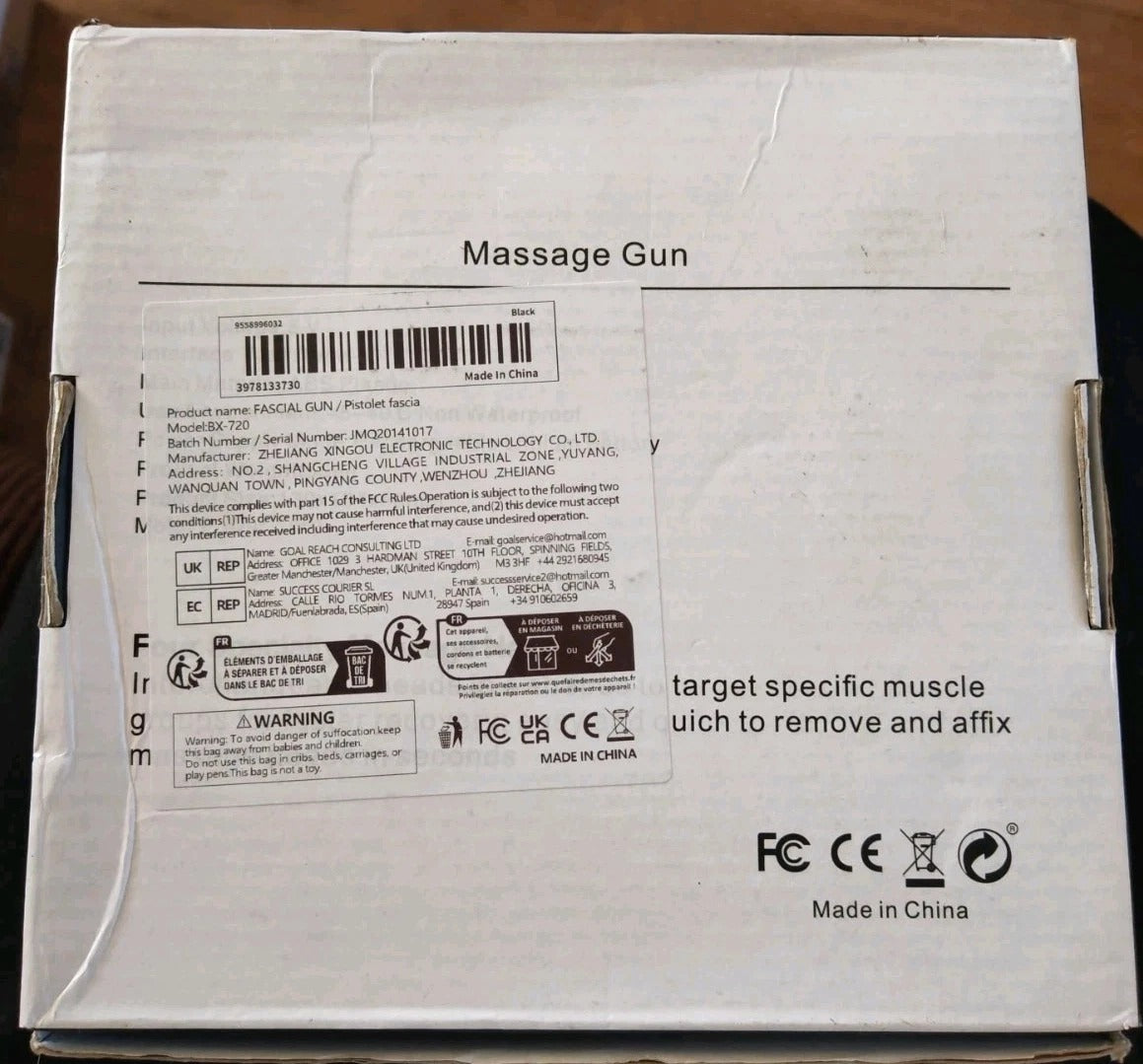 Deep Tissue Massage Gun – Portable Percussion Muscle Massager with Long-Lasting Battery